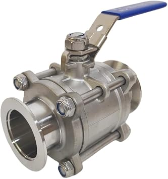 KF50 High Vacuum 304 Ball Valve | Quick Clamp, With Lock, Stainless Steel