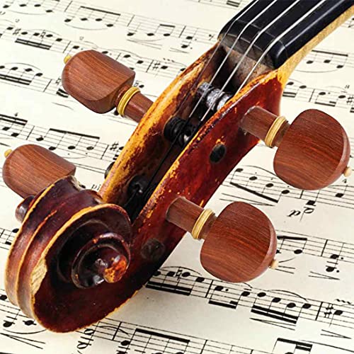 4pcs 4/4 Size Violin Fiddle Tuning Pegs Set Jujube Wooden Wood Violin Tuning Pegs Replacement for 4/4 Size Violin