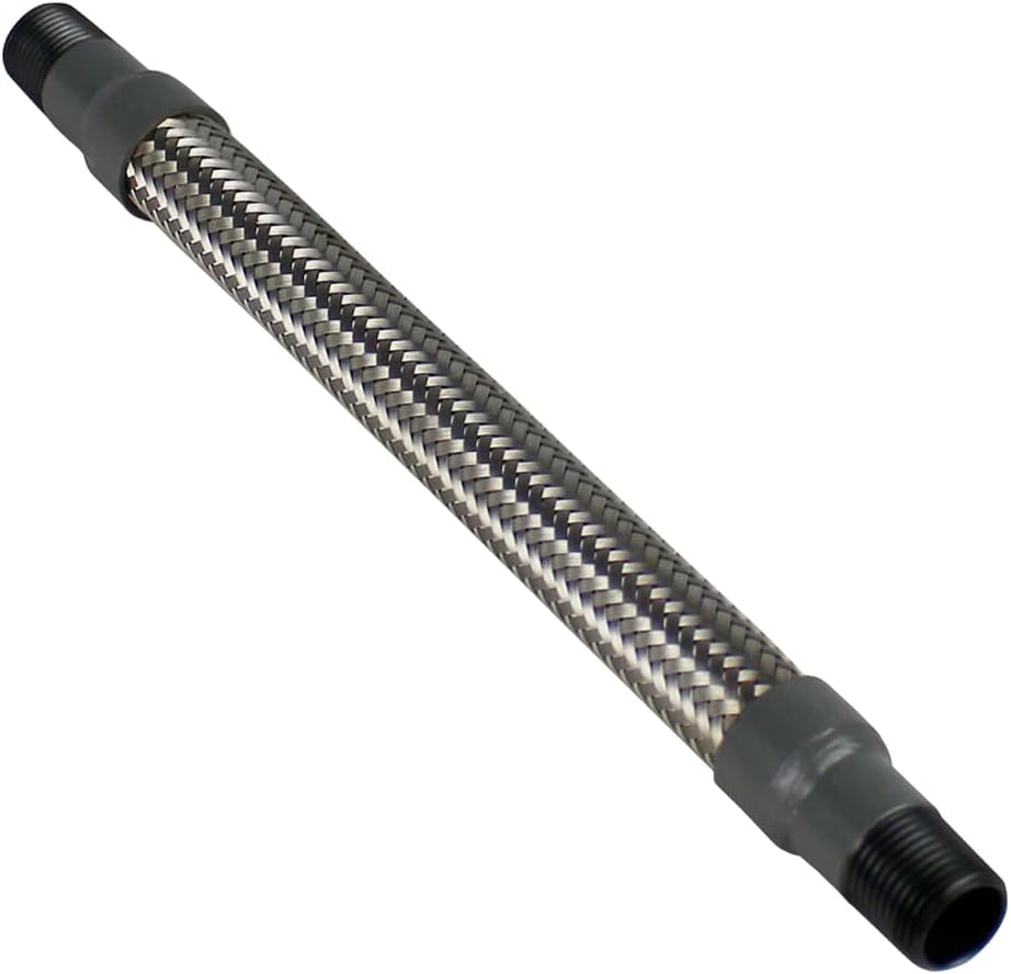 1/2" x 12" Stainless Steel Compressed Air Line Metal Flex Hose Tubing