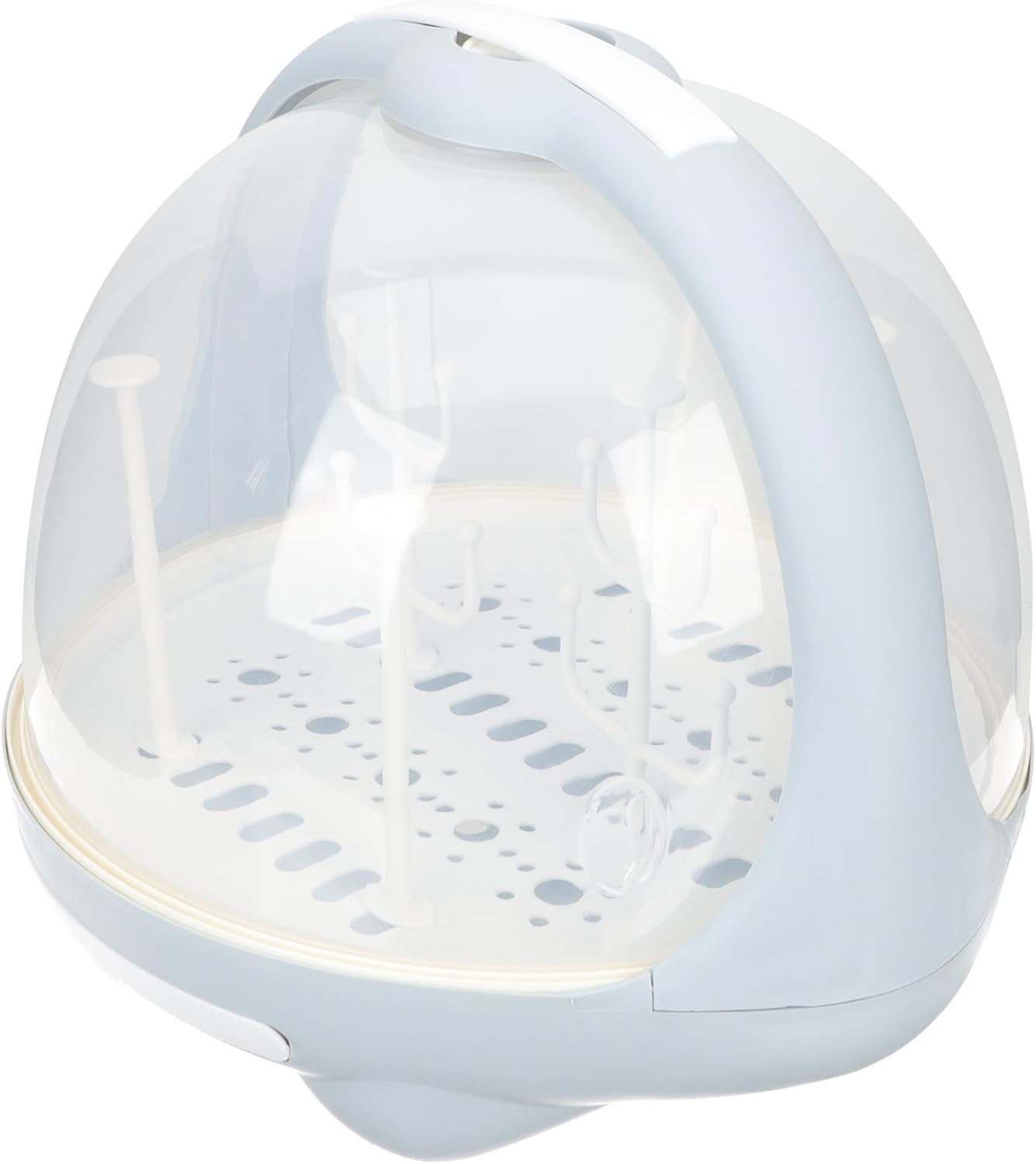 Bottle Drying Rack and Milk Bottle Container for Babies Dustproof Blue with Drainer and Sealed Storage Box Suitable for Feeding Accessories