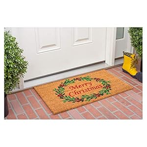 callowaymills 101941729 Christmas Wreath Doormat 17 x 29 x 060 Multicolor
