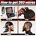 Roman-T 8-in-1 360 Wave Kit for Men - Grooming Kit for 360 Waves - 3 Wave Brushes, Soft, Medium & Hard - 2 Satin Durag, Hand Mirror, Comb, Hair Brush Cleaner - Gift Set, Black