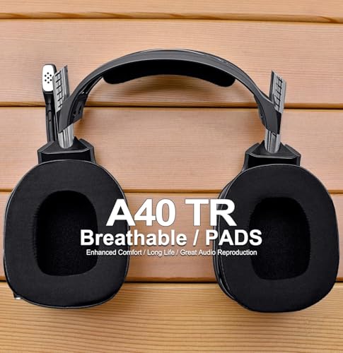 A40 TR Cooling Gel Replacement Earpads para Astro A40 TR, fabricado por LTYIVABHTTW, Tela fresca, mejora durabilidad, con espuma para micrófono | Negro miniatura 5