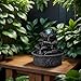 Zen'Light - Zimmerbrunnen Little Rock - Naturwasserfall mit Steineffekt und farbigem LED-Licht - Zen Tischdekoration Ideal für Meditation und Entspannung - Feng-Shui-Objekt Glück - H 23cm