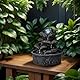 Zen’Light - Zimmerbrunnen Little Rock - Naturwasserfall mit Steineffekt und farbigem LED-Licht - Zen Tischdekoration Ideal für Meditation und Entspannung - Feng-Shui-Objekt Glück - H 23cm