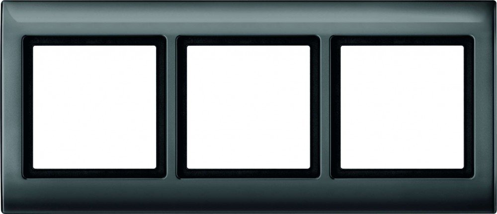Plaque triple Merten Aquadesign anthracite pour salon contemporain