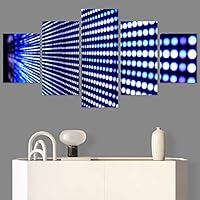 SIGNWIN 5 Panel Canvas Wall Art Abstract Brushstroke Closeup Digital Art Modern Artwork for Home Decorations Ready to Hang - 60