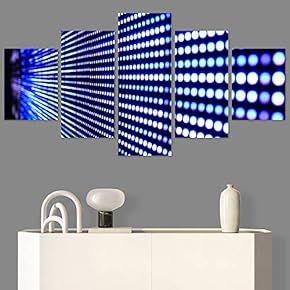 SIGNWIN 5 Panel Canvas Wall Art Abstract Brushstroke...