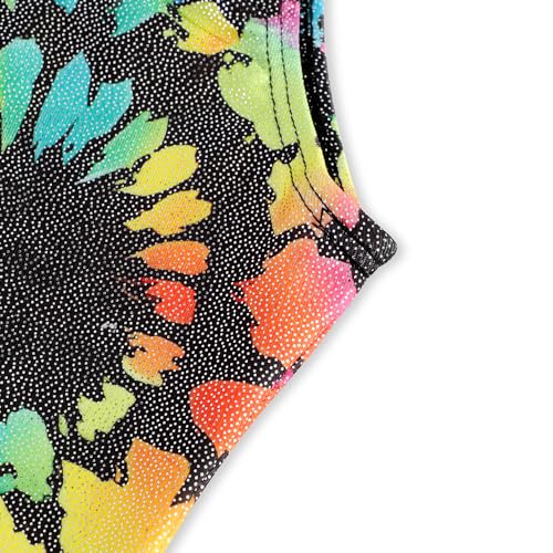 Image of EQSJIU Gymnastics Leotards for Girls Kids Rainbow Mosaic Mermaid Butterfly Stars Leopard Galaxy Tie Dye Cosmos Leopard