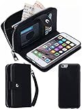 iPhone 5S/SE Wallet Case, HYSJY Magnetic Detachable PU Leather Wallet Purse For Women Men with Zipper , Credit card Slots, Card Holer,Flip Slim Cover Case Fit iPhone 5/5S/SE (ZIP-Black)