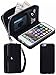 iPhone 5S/SE Wallet Case, HYSJY Magnetic Detachable PU Leather Wallet Purse For Women Men with Zipper , Credit card Slots, Card Holer,Flip Slim Cover Case Fit iPhone 5/5S/SE (ZIP-Black)