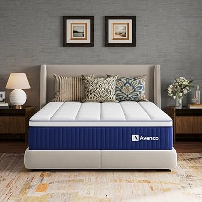 Avenco 12 Inch Queen Hybrid Mattress, Queen Size Mattress with Gel Infused Memory Foam and Smarts Coil Spring, Targeted Support & Pressure Relief, Mattresses in a Box, CertiPUR-US Certified