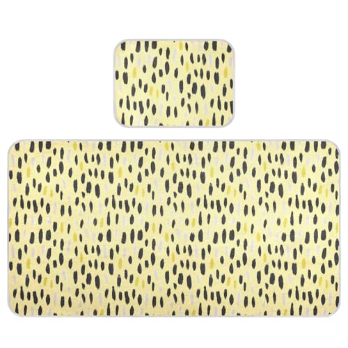 Ghothic Leopard Pastel Yellow Cooling Baby Play Mattress 28