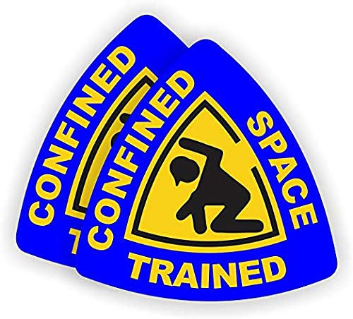 Confined Space Trained Hard Hat Sticker/Helmet Decal Label Lunch Tool Box