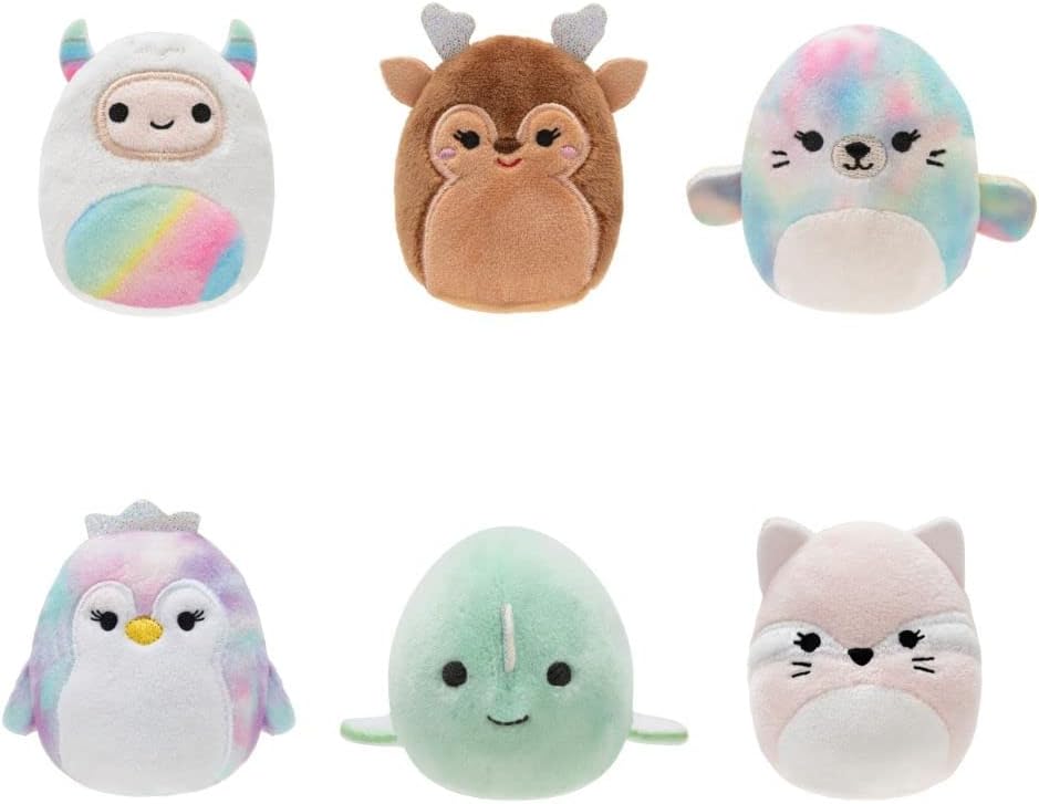 Squishville by Original Squishmallows Arctic Squad Plush - Six 2-Inch Squishmallows Plush Including Gabby, Asher, Nadine, Tomara, and Ale - Toys for Kids