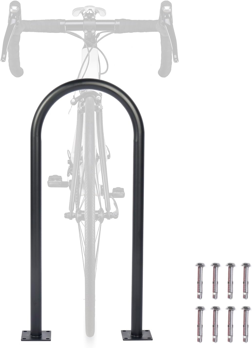 33" U-Shaped Bike Rack 2-3 Bikes Capacity Bicycle Parking Rack Heavy Duty Steel Bike Holder Weather-Resistant Floor Mount Bicycle Stand for Outdoor Streets, Yards, Parks, Sidewalks & Garages