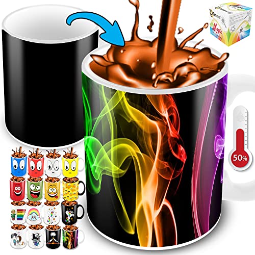 Cortunex Color Changing Coffee mug, Cute Magic Tea Cup, Funny Gift For Women and Men, Ceramic Heat Sensitive Coffee Cup | Smoke