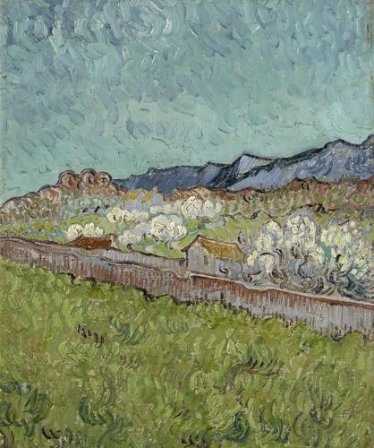 Cuadro de Van Gogh Vista de los Alpilles para decorar tu salón con elegancia de 60x90cm