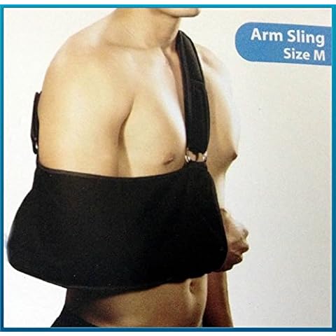 Orthopedic Arm Sling with Pad Shoulder immobilizer Black Size M Resistant Fabric Cover