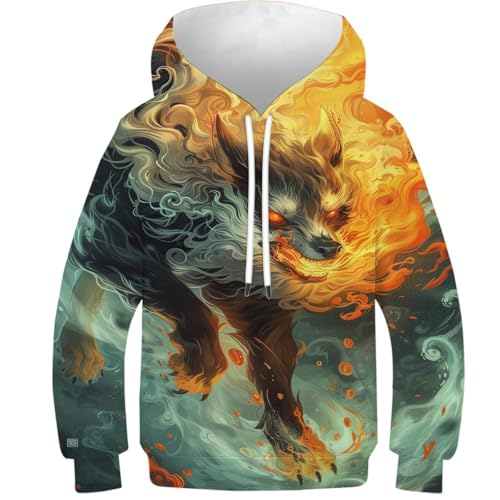 Sweat loup 3D en famille - Sweat-shirt à capuche pour les sorties d'hiver