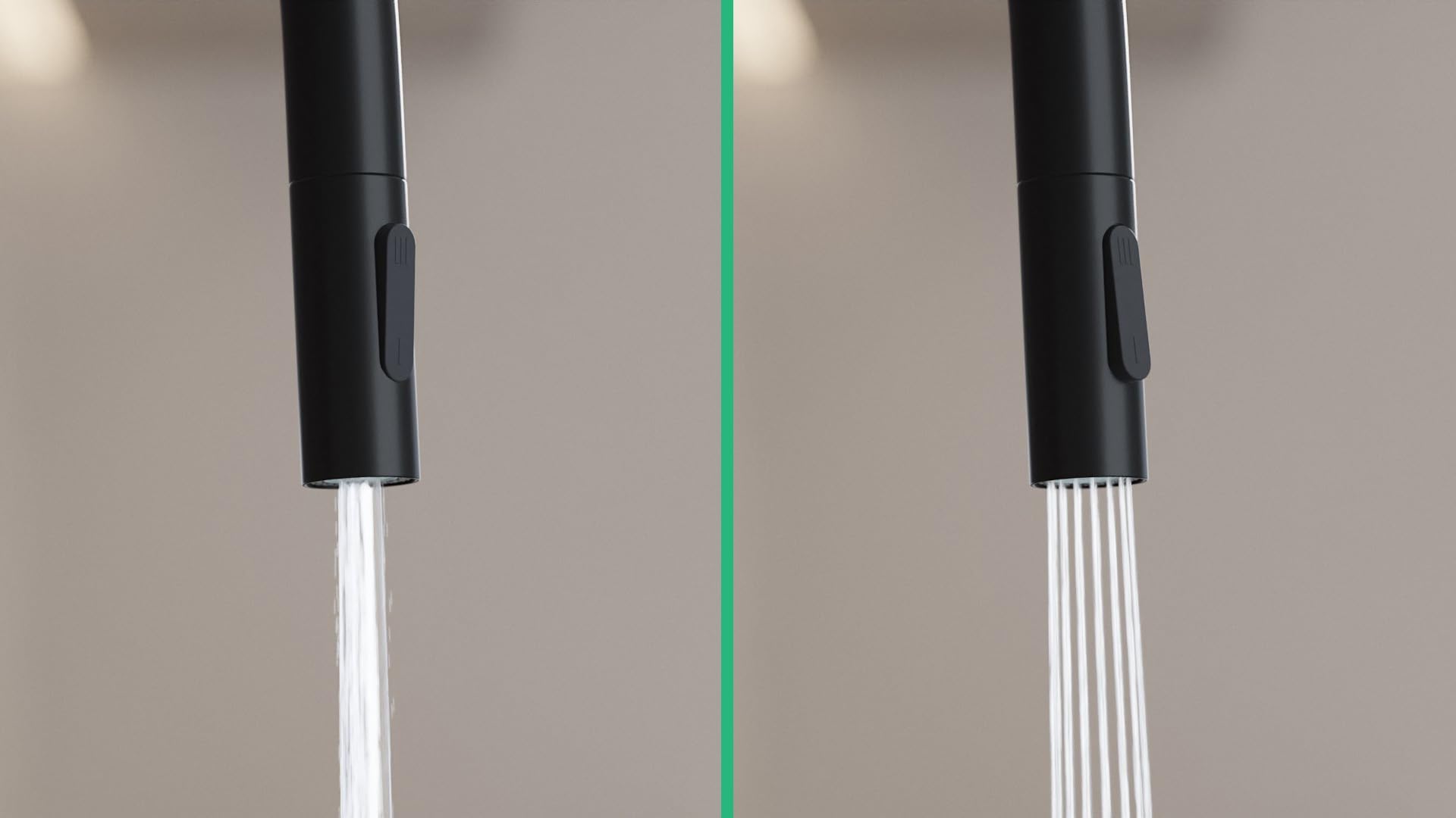 PRIMAGRAN Grifo de cocina 9020 negro con dos tipos de chorro, Grifo de alta presión, Grifo de Fregadero con caño extraíble