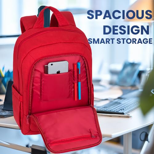 Image of RIVACASE Alpendorf 7560 Red Laptop Canvas Water Resistant Backpack 15.6 inch Inches