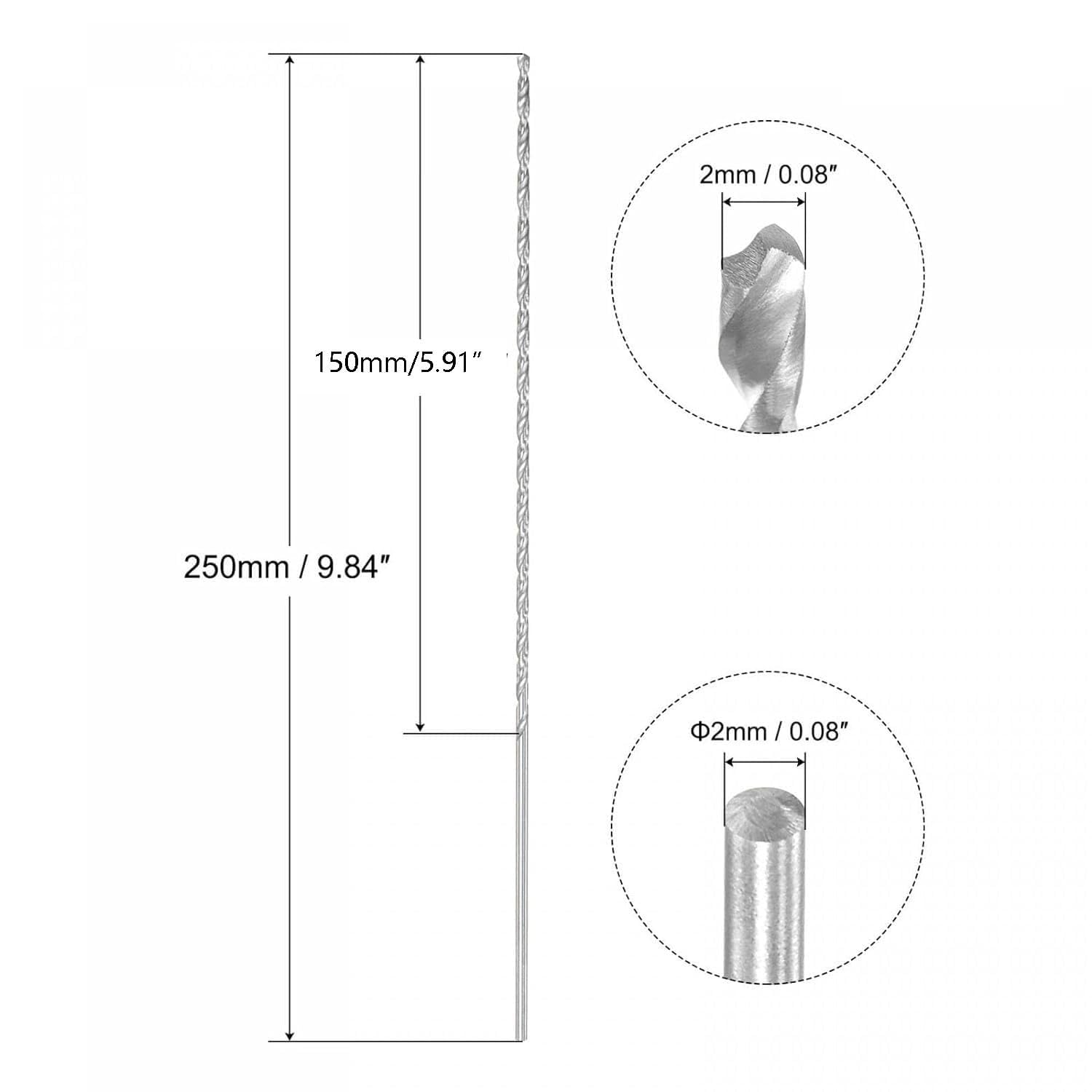 TA-VIGOR 6Pcs 2mm Extra Long Twist Drill Bits - Image 2
