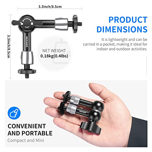 NEEWER Support de Chaussure Triple Froid avec Barre d'extension de Support de Microphone à cardan et Adaptateur 1/4