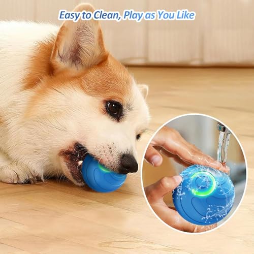 Bälle Spielzeug für Welpen, interaktives Hundespielzeug Ball, automatisches Rollspielzeug für Katze, USB wiederaufladbar, aktiviert, automatische Bewegung, Hundebälle Spielzeug mit LED-Blitz