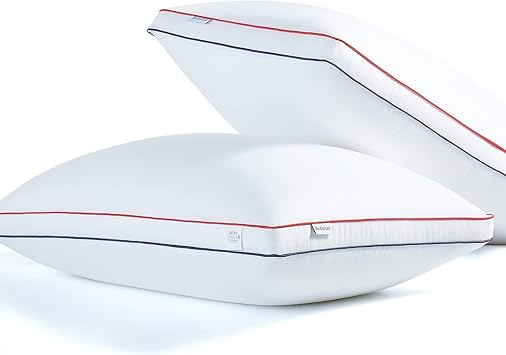 Bed Pillows for Sleeping, Standard Size Pillows Hotel Quality Set of 2, Firm and Supportive Gusseted Pillows for Side and Back Sleepers, Cooling Down Alternative Fluffy Soft Pillow (20x26 in)