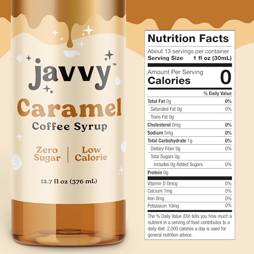 image for Javvy Coffee Syrup - Zero Sugar, Zero Calorie, Flavoring Syrup for Cof