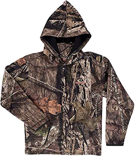 Mossy Oak Boy's Hooded Performance Fleece Tech Pullover with Neck Gaiter