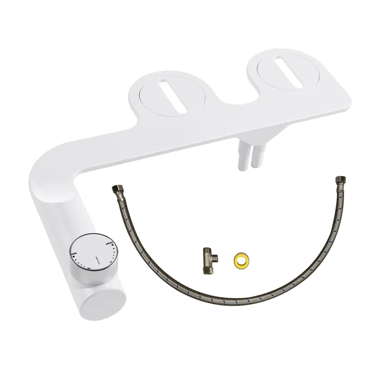 Agwuoetr White Sl41 Thinline Bidet Attachment For Toilet Seats Single Cool Adjustable Nozzle, Toilet Fart Wash Buttock 3/8In Connector
