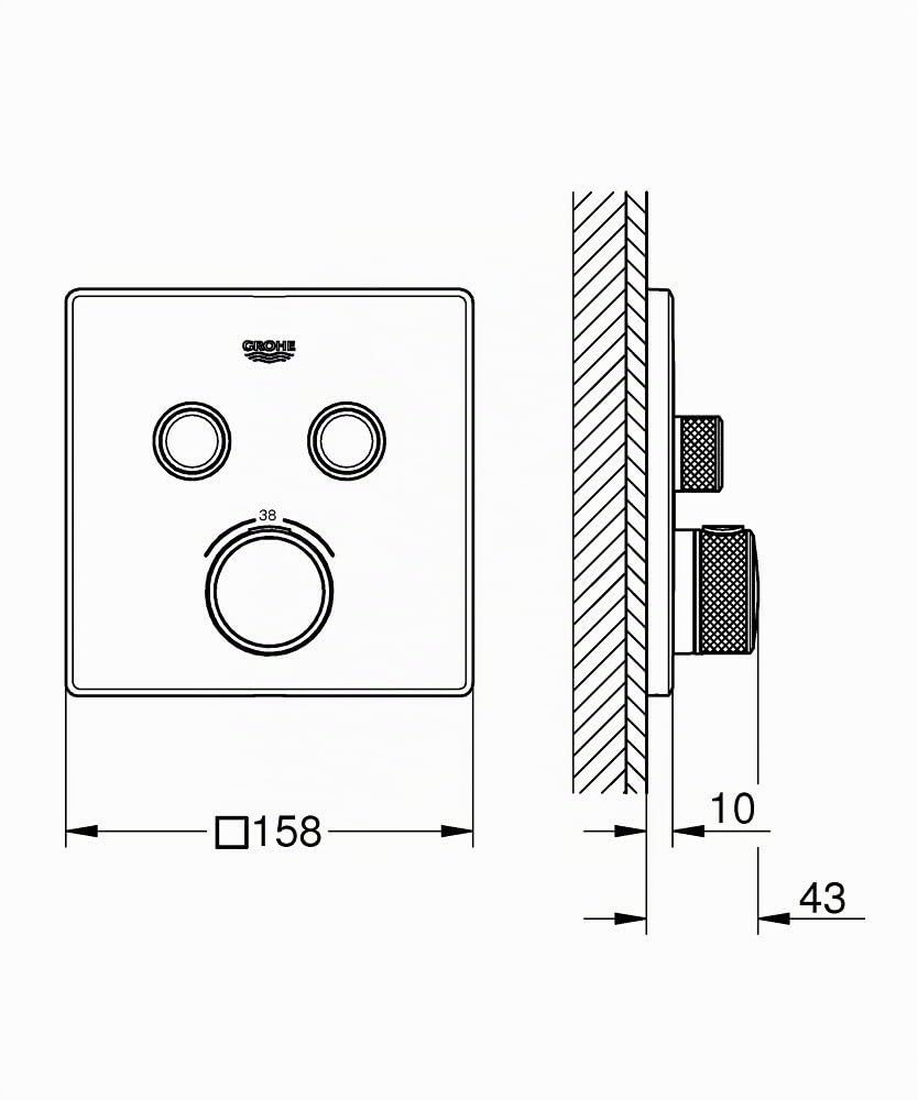 Grohe 29124000 Miscelatore Termostatico, Cromo, 2 Vie