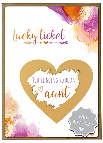 Image of Joli Coon Pregnancy announcement scratch card - You are going to be an aunt - Baby announcement with envelope - Dream