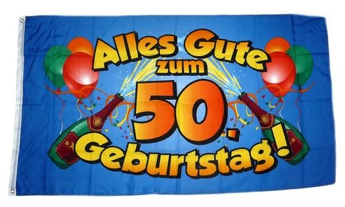 Fahne/Flagge Alles Gute zum 50. Geburtstag 90 x 150 cm