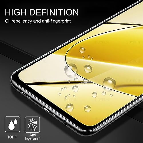 Image of Casodon Designed for Realme 11X 5G Tempered Glass Screen Protector Guard (Black) Full Screen Coverage with Easy Installation Kit