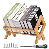 Bamboo Desktop Bookshelf - Compact Tabletop Bookcase for Small Spaces - Desk Organizer x - Mini Wood