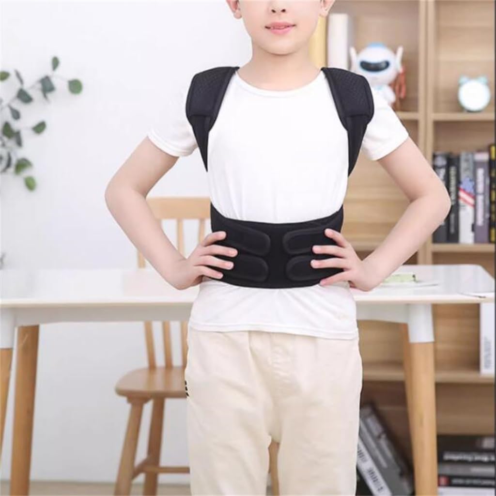 Hback orthotics with juvenile anti-camel corrector sitting high and low shoulder breathable(Large)