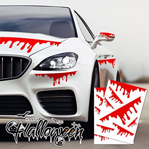Halloween Car Decals Red Stickers Automotive Exterior Accessories, 6Pcs Red Handprint Stickers For Car Headlights Window Headlamp Taillight #TOP1