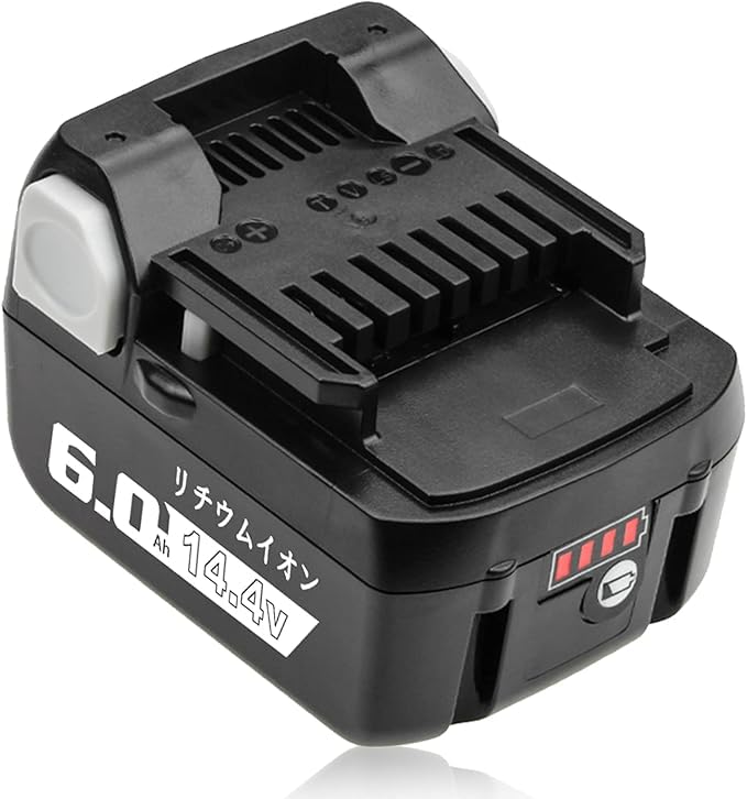 Powayup 完全互換日立工機 14.4V バッテリー BSL1460B 6000mAh 高耐久セル採用 長寿命/軽量化&高出力/PSE/CE認証済 安全設計 （BSL1430/BSL1440/BSL1450/329083等全機種対応）電動工具の作業効率アップ ブルーLED残量表示&故障診断機能&制御基板搭載 日立工機バッテリー 1個