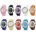 10 Assorted Geneva Crystal Rhinestone Large Face Watch Silicone Jelly Link Band