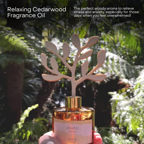 Zentosa Living Reed Diffusers For Home 6.7Oz | Cedarwood Fragrance Oil | Reed Diffuser Set With Sticks & Bottle | Scent Diffuser 4 Months Aromatherapy | Ideal Gift Mother's Day | Living Room Bathroom #TOP1