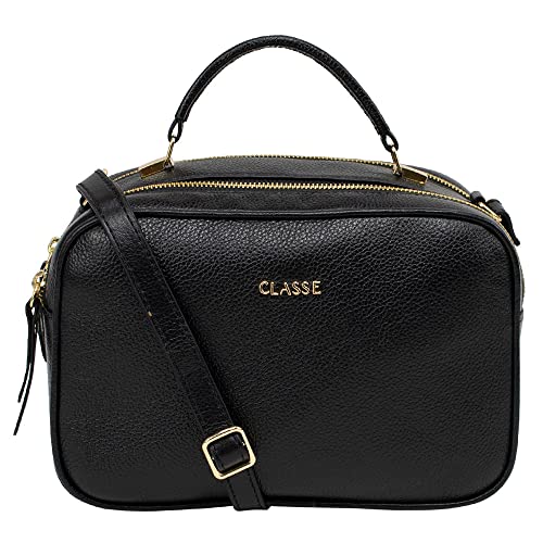 Bolsa Classe Couro Transversal Feminina Camera Bag 2846 Cor:Preto