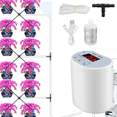 Irrigatore Automatico per Piante da Appartamento,Dispositivi Per L'irrigazione Automatica Delle Piante | Protezione Intelligente Con Timer per da Interno Giardino Balcone Serra Facile Installaz