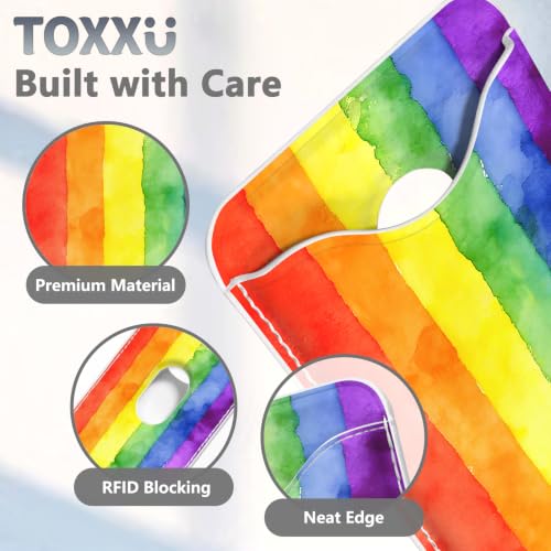 Image of Pride Stripe Magnetic Wallet for Magsafe Compatible with iPhone 17 /16 /15 /14 /13 /12 Series Pro Max Plus Air (Phone Magnet Card Holder Fit 3 Cards for Women Girl Lether Mag Safe Wallets Rainbow)