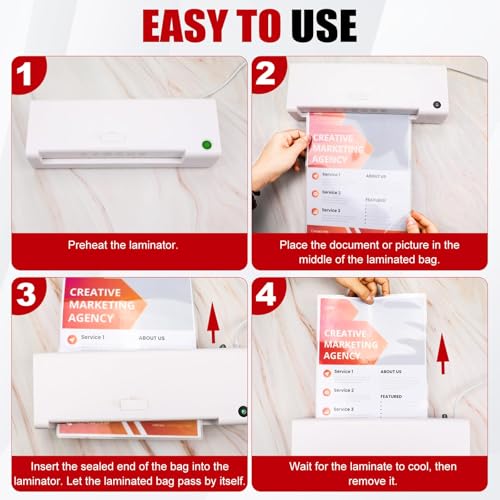 image for CAREGY 100 Pack Laminating Sheets, Holds 8.5 x 11 Inch Sheets,5 Mil Th
