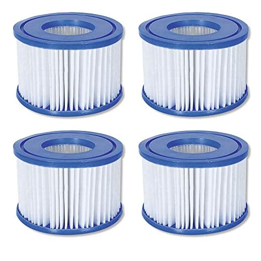 Bestway 90352E-BW Lightweight Filter Pump Type VI Replacement Drop Down Cartridges for SaluSpa Inflatable Hot Tub Spas (4 Pack)