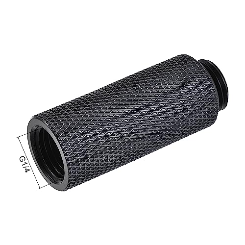 uxcell Male to Female Extender Fitting G1/4 x 40mm for PC Water Cooling System Black 4pcs - Thumbnail 3