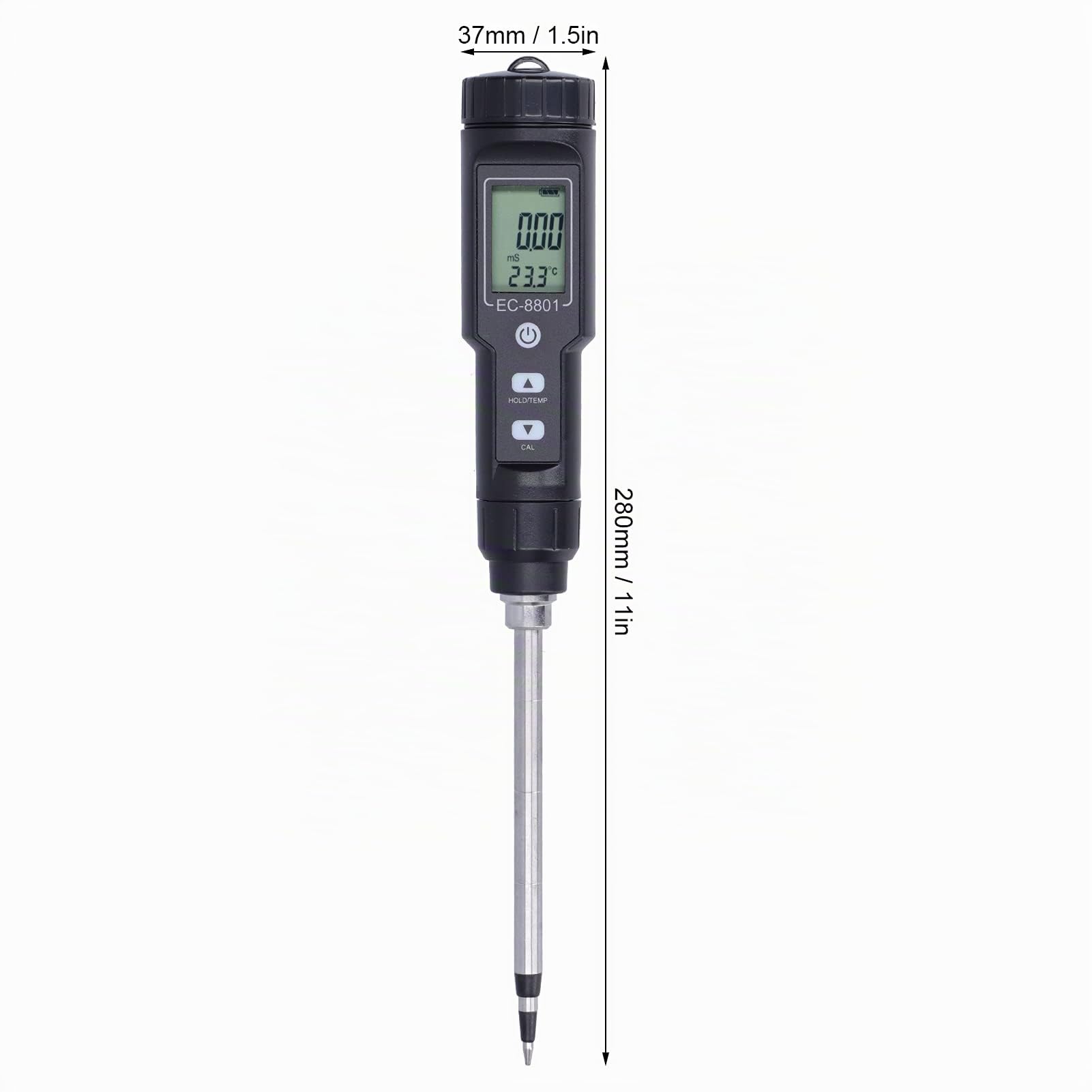 Medidor de EC de suelo directo digital Probador de temperatura de conductividad eléctrica Detector de fertilidad de nutrientes del suelo para flores Hierba Planta Jardín Granja Césped